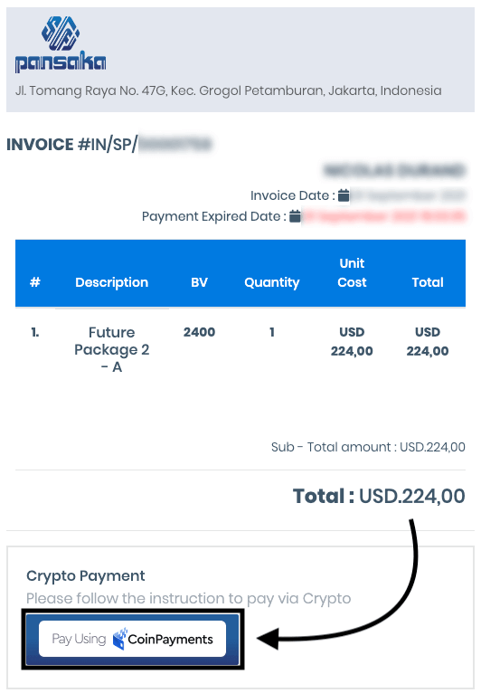 invoice pansaka coinpayment