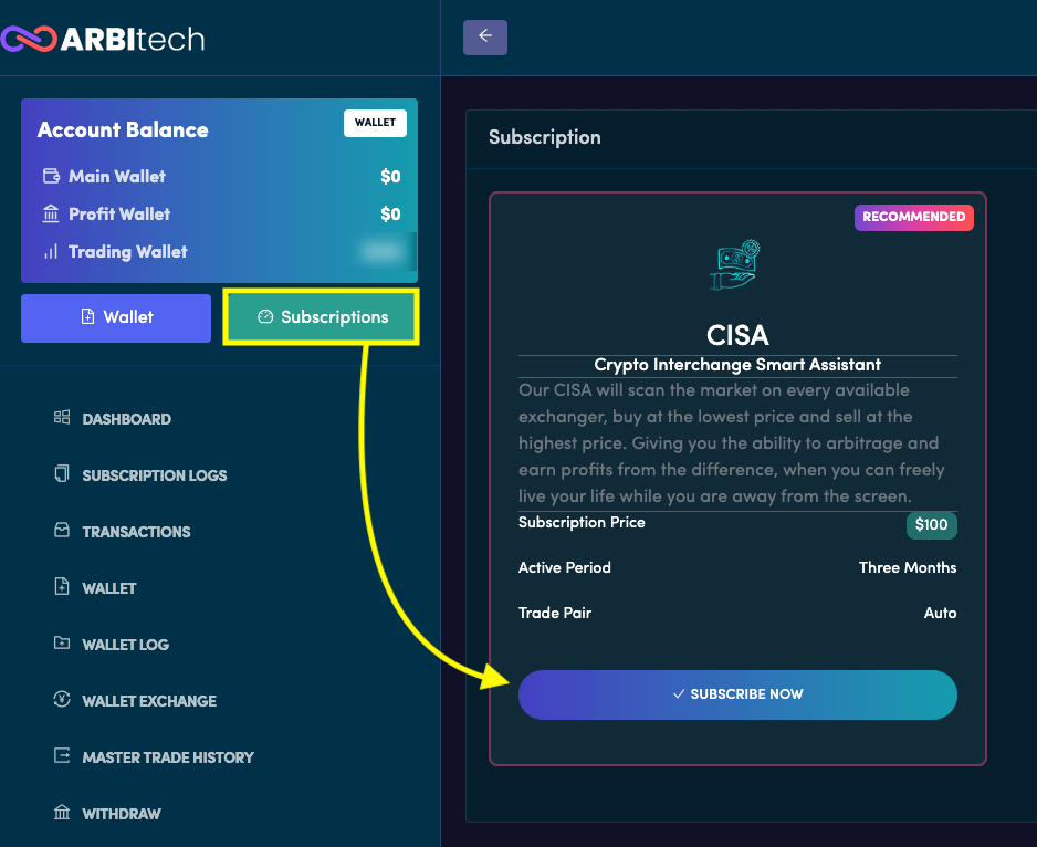 arbitech cisa subscriptions