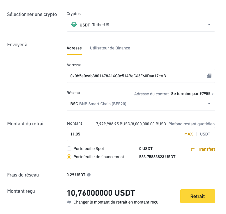 Forkan formulaire binance