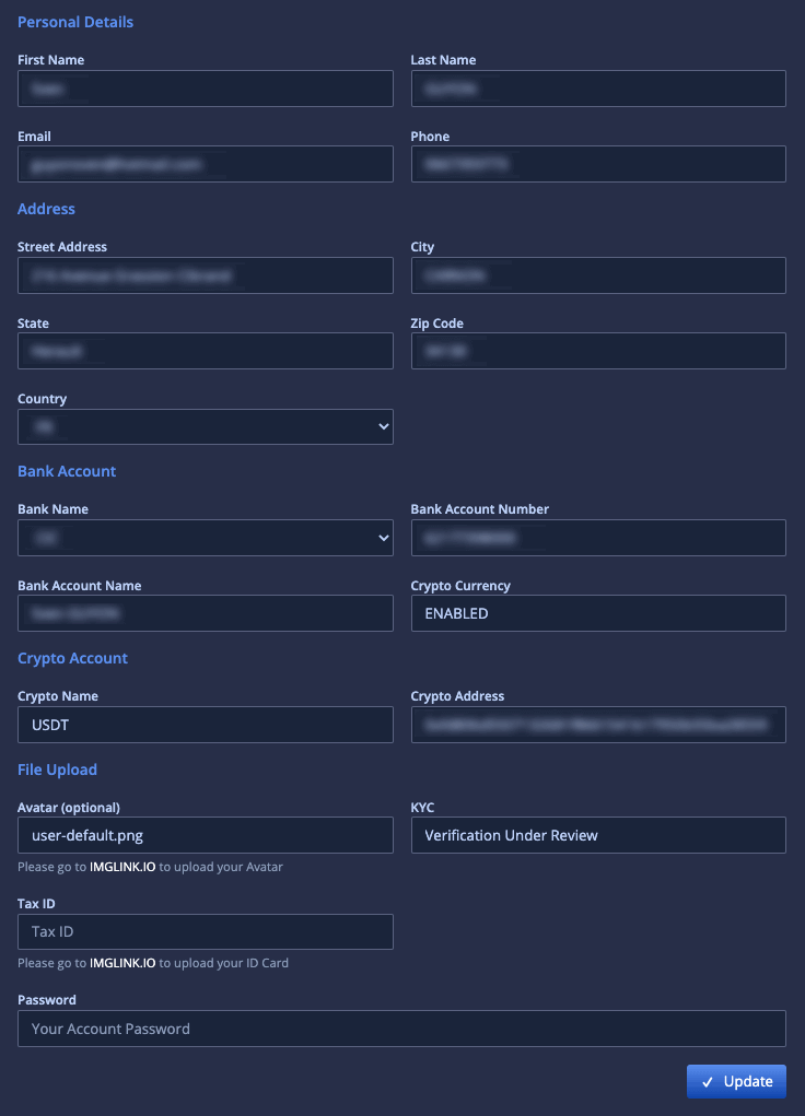 verifiy account panthera trade